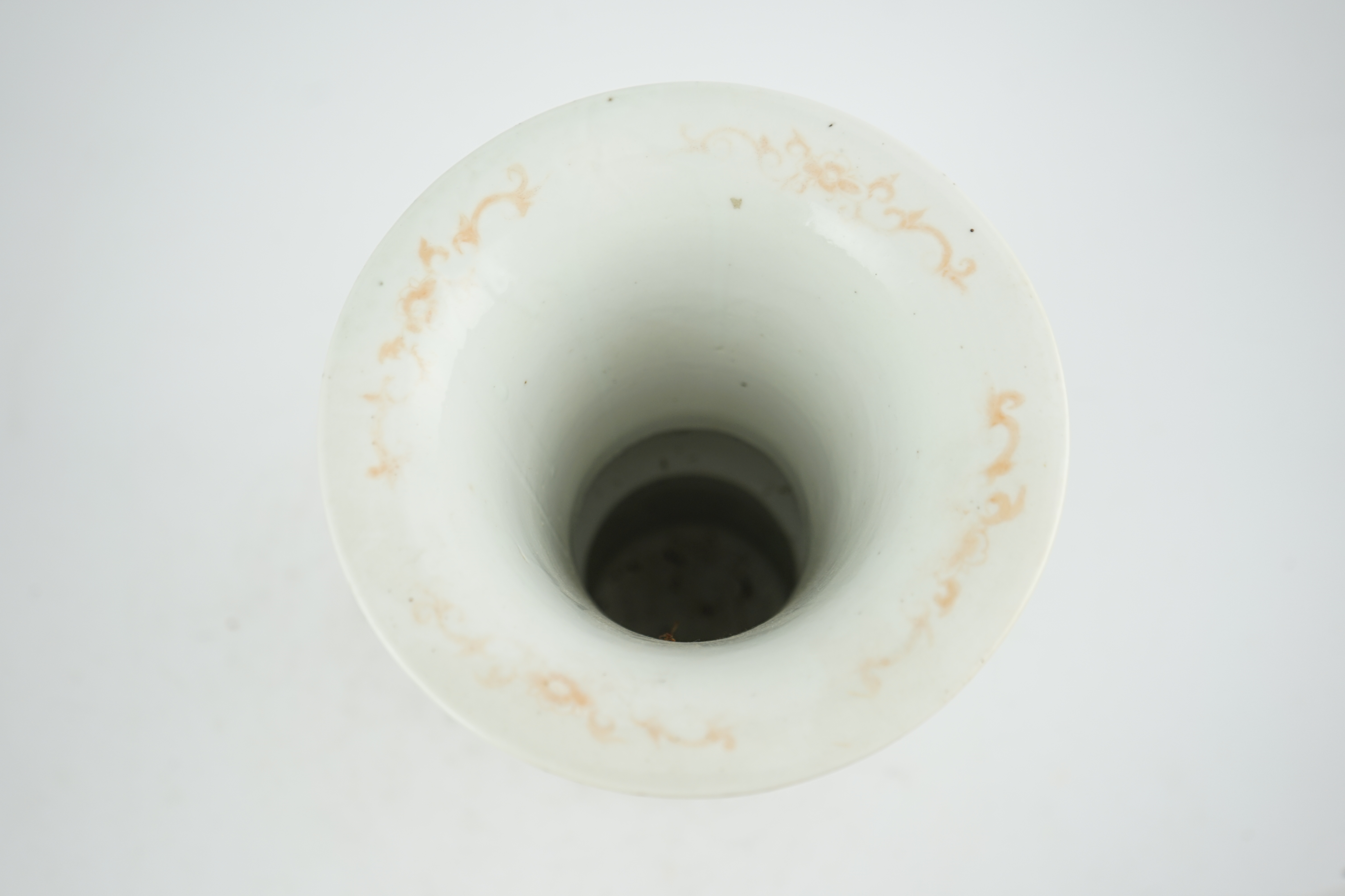 A Chinese cafe-au-lait ground beaker vase, gu, 19th century